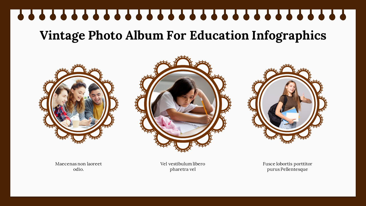 Vintage Photo Album For Education Infographics Google Slides