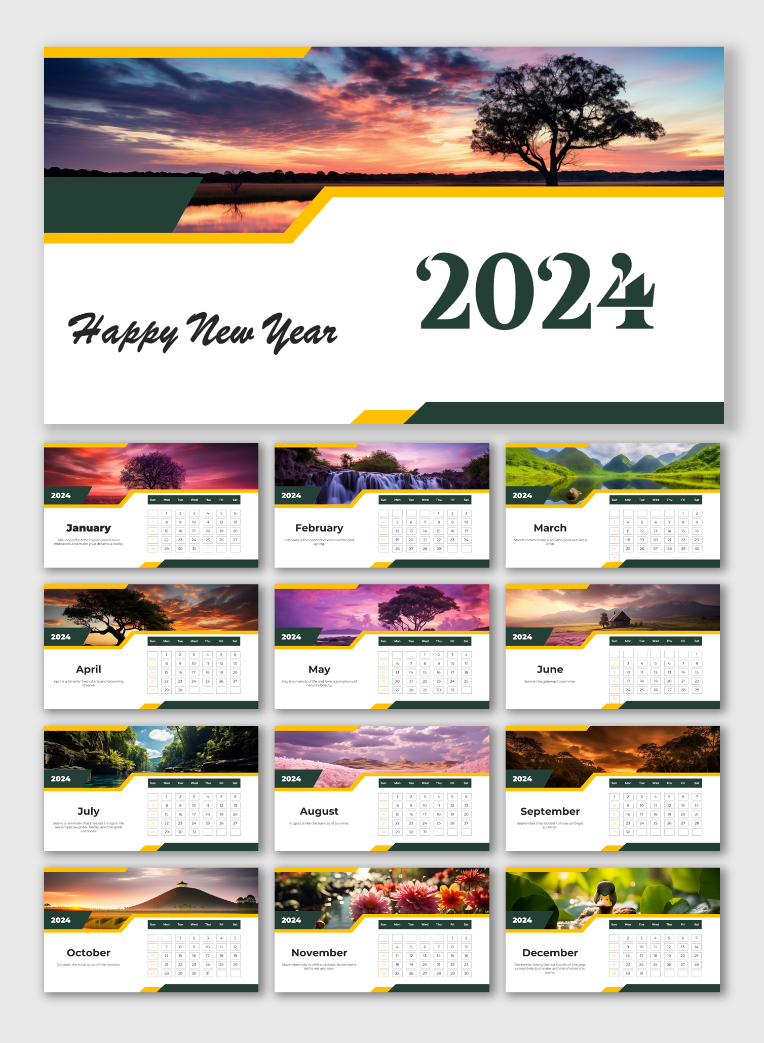 Buy 2024 Calendar PowerPoint And Google Slides Templates