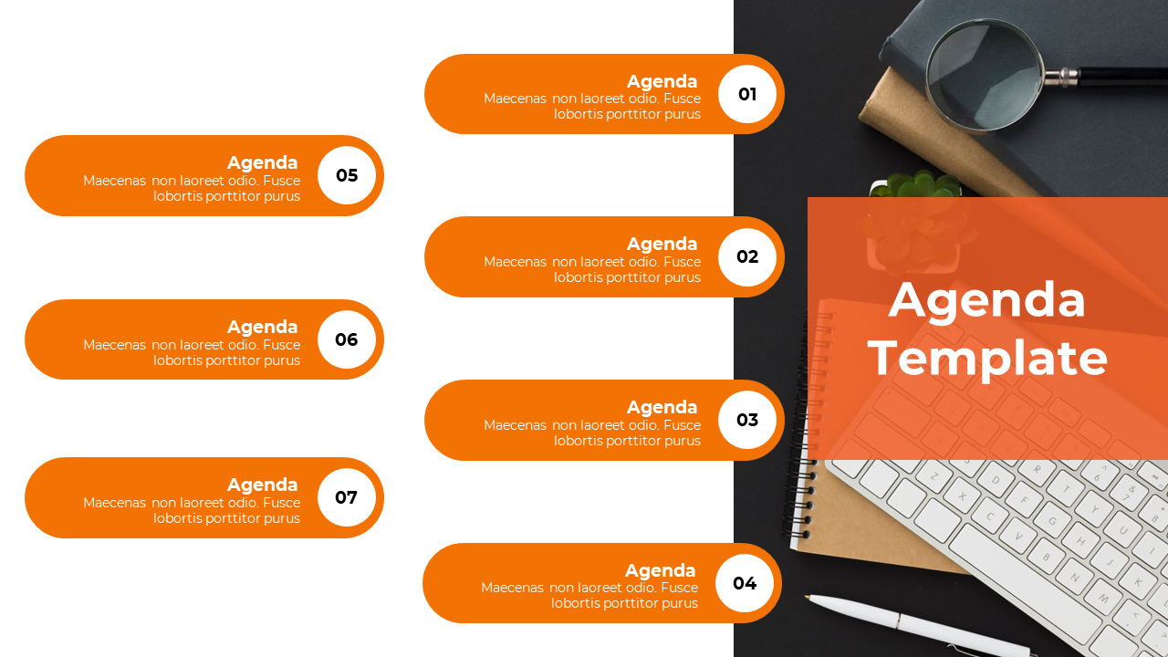 Impressive Agenda PowerPoint Template And Google Slides