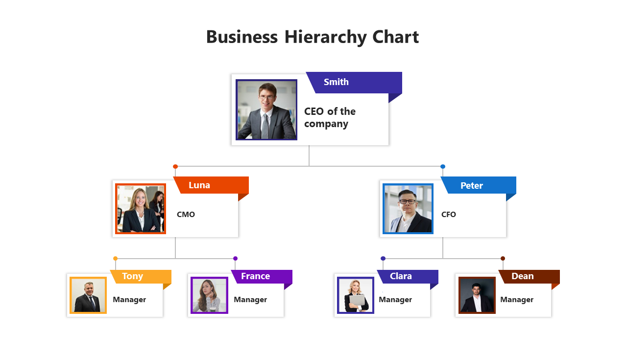Best Hierarchy Chart PowerPoint And Google Slides Template