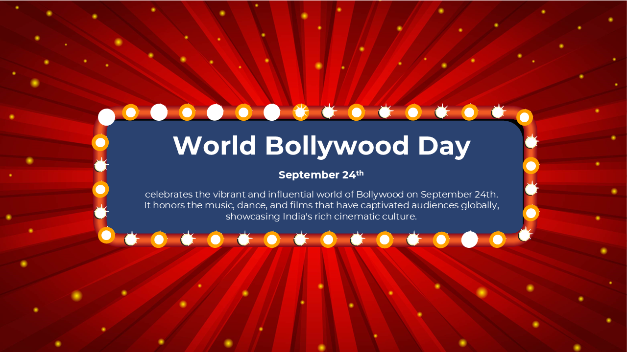 Creative World Bollywood Day PPT And Canva Templates