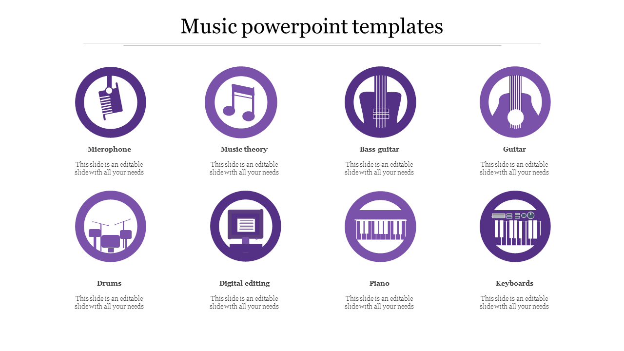 Editable Music PowerPoint Template and Google Slides