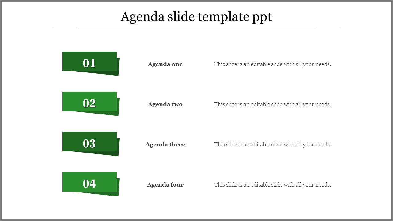 Best Four Agenda Slide Template PPT For Presentation 