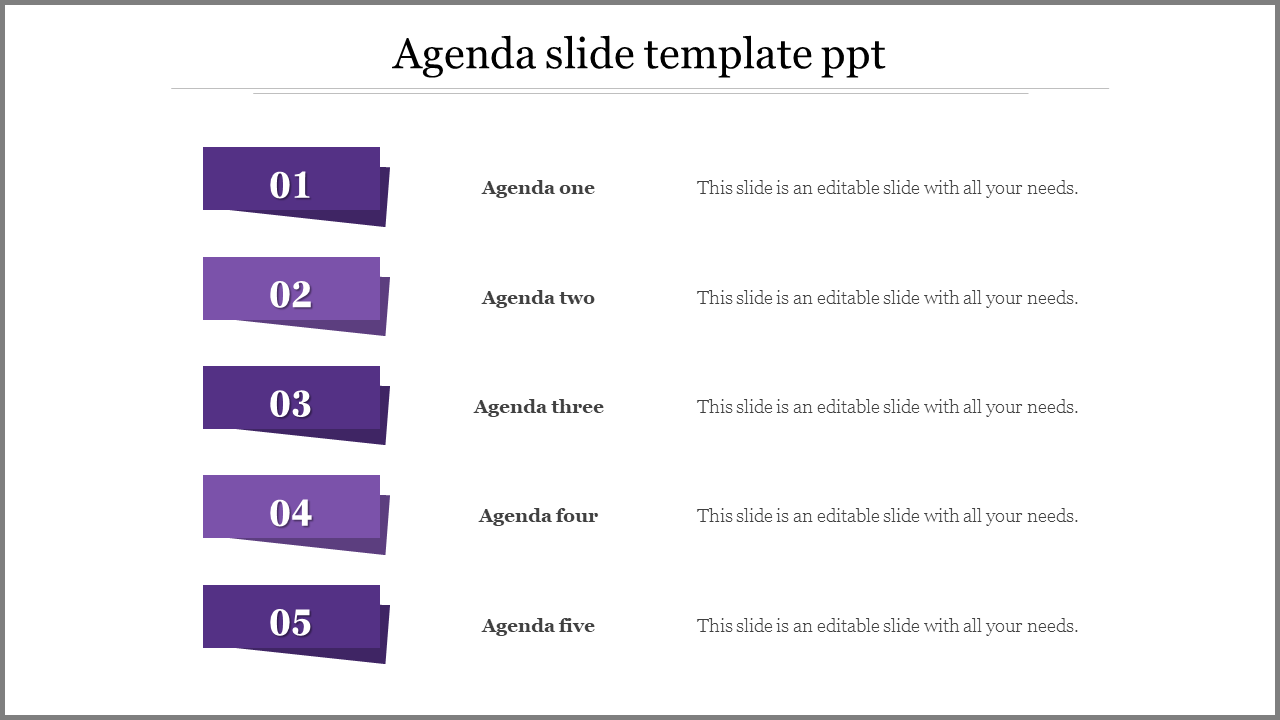 Innovative Agenda PPT Template and Google Slides for Meeting