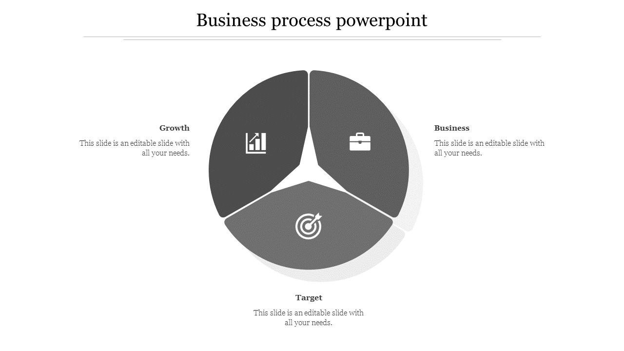 Business Process PowerPoint Template with Three Nodes