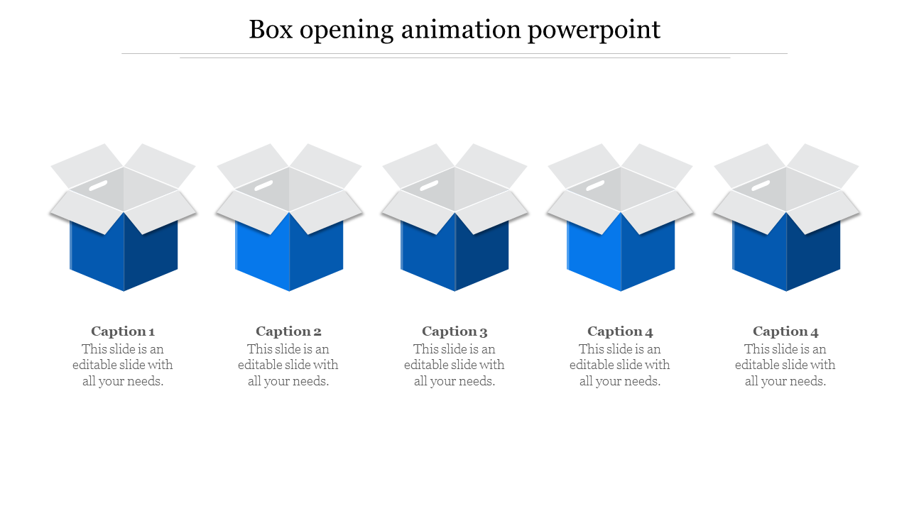 Box Opening Animation PowerPoint Template Presentation