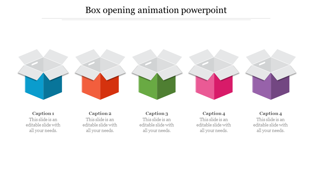 Box Opening Animation PowerPoint Slide For Presentation