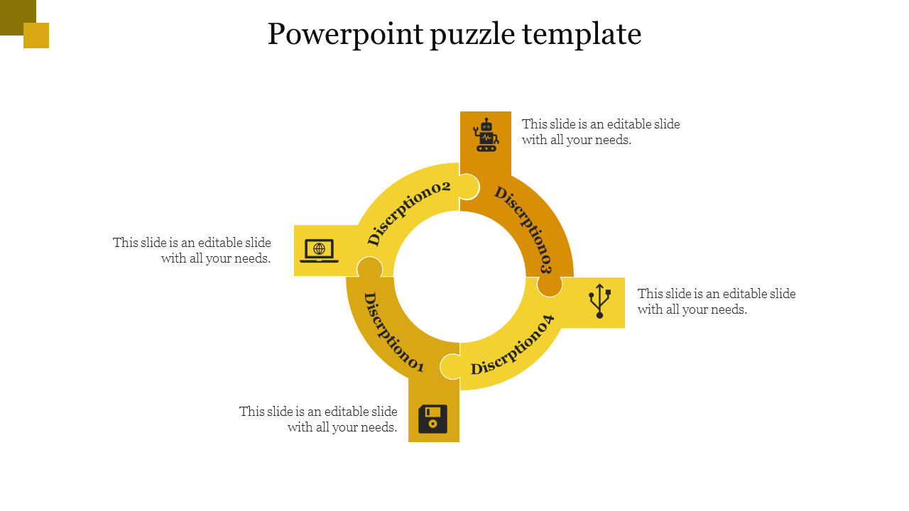 Buy Affordable PowerPoint Puzzle Template Designs-4 Node