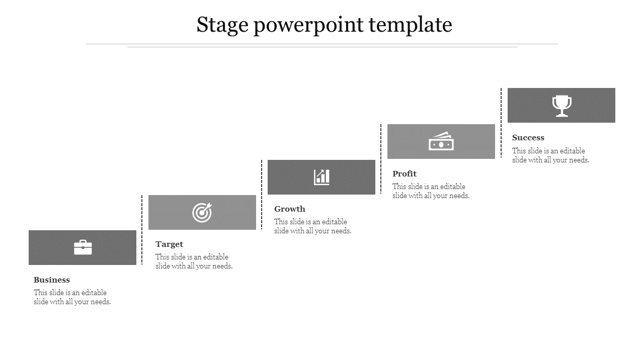 Five Stage PowerPoint Template and Google Slides Themes