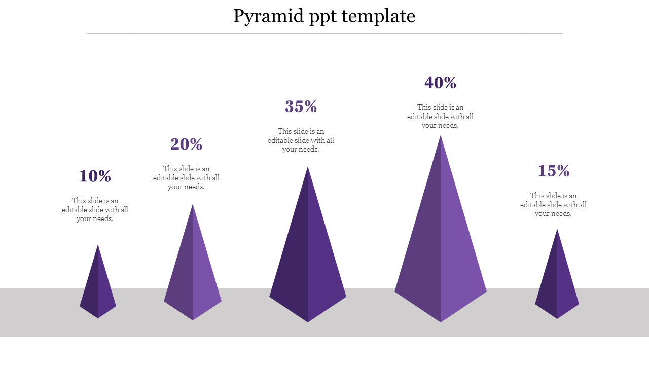 Creative Pyramid PPT Template for Layered Data Display