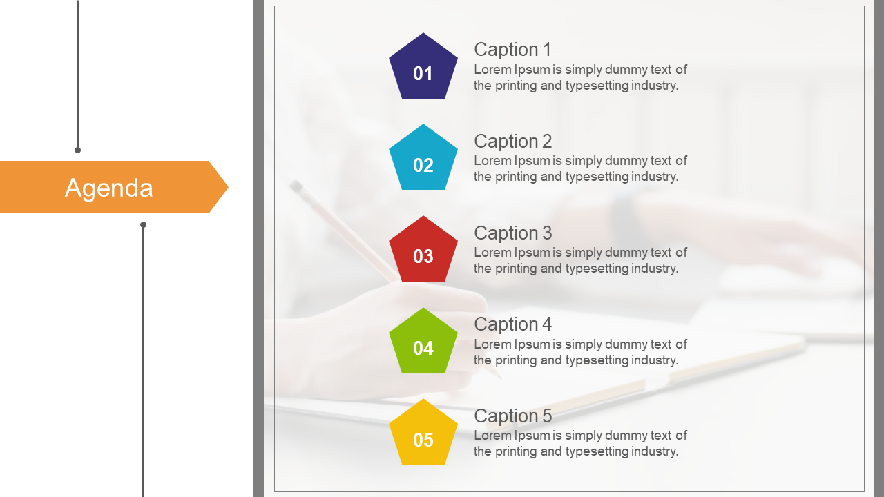 Agenda PPT Design-Pentagon Model