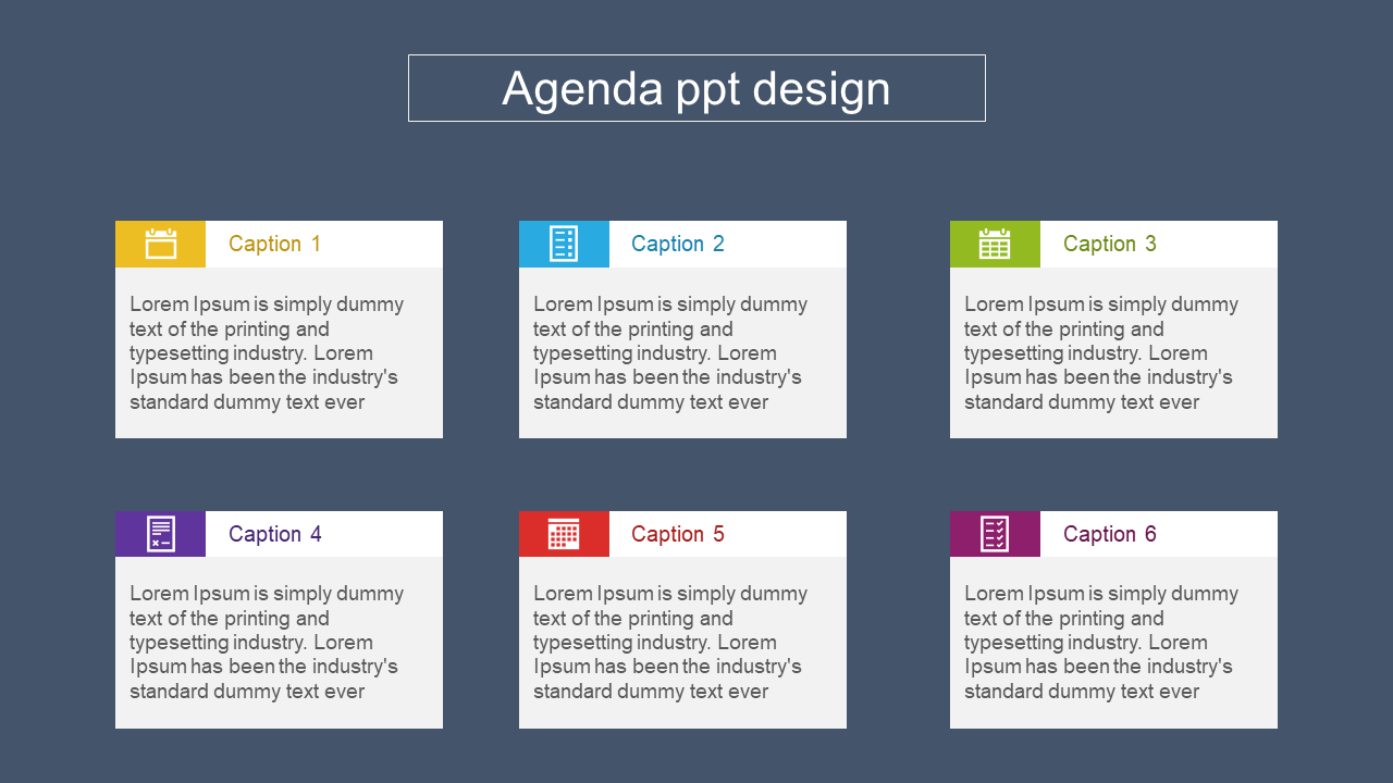 Six Steps Editable Agenda PPT Templates