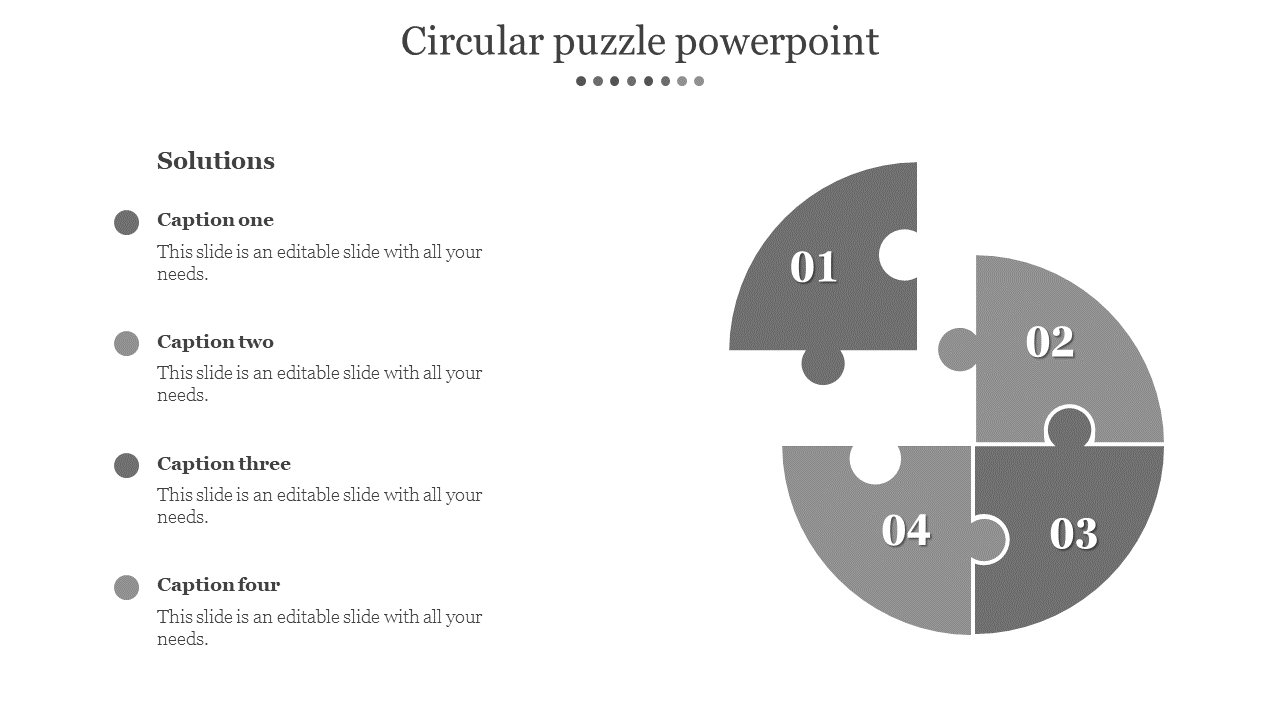 Editable Circular Puzzle Powerpoint Template Presentation