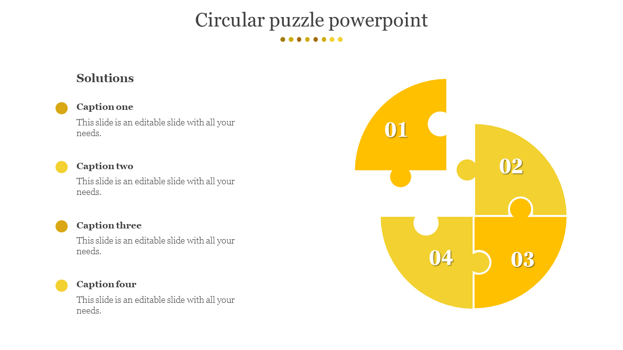 Circular Puzzle PowerPoint for Integrated Data Presentations