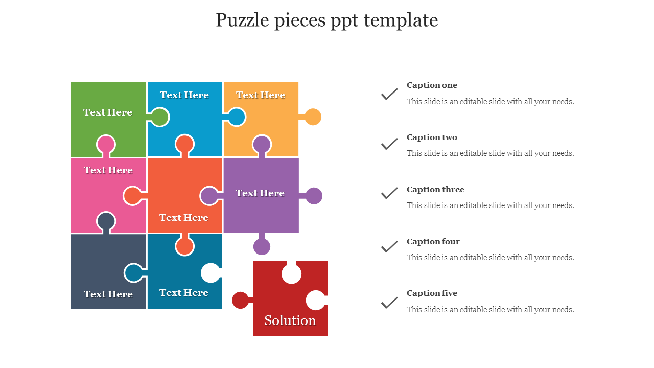 Puzzle Pieces PowerPoint Template for Creative Design