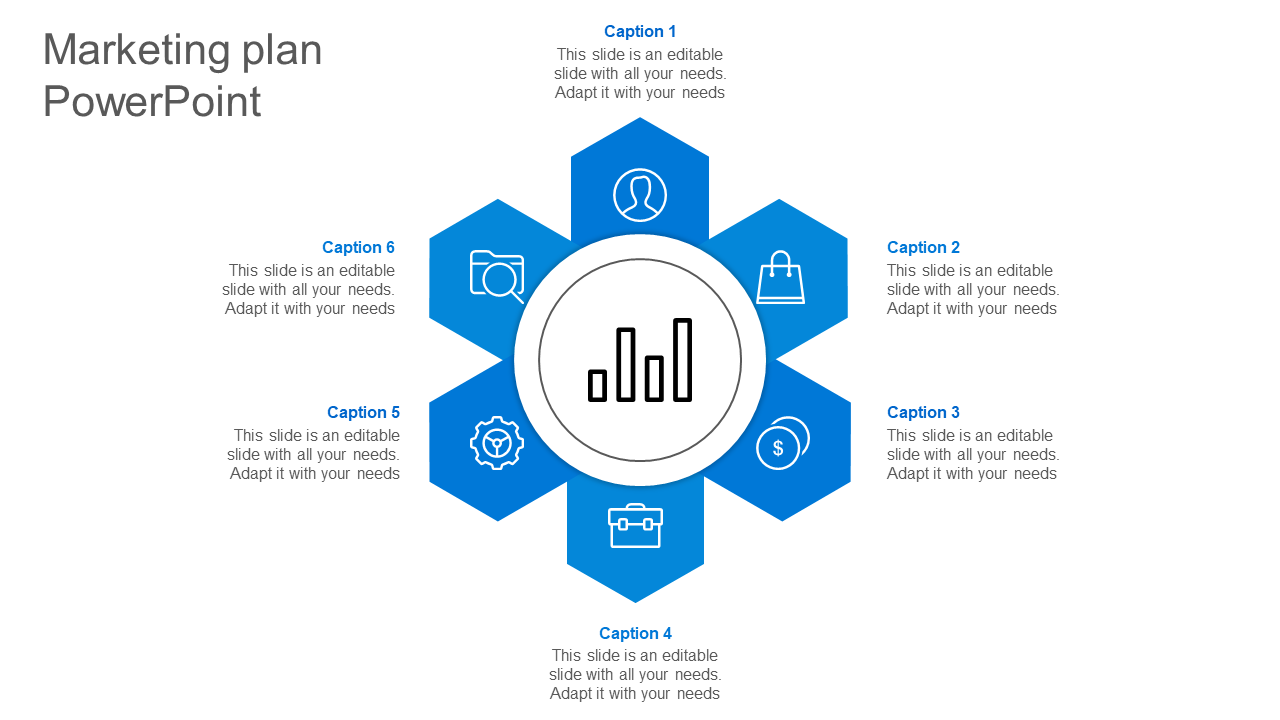 Innovative Marketing Plan PowerPoint With Six Nodes