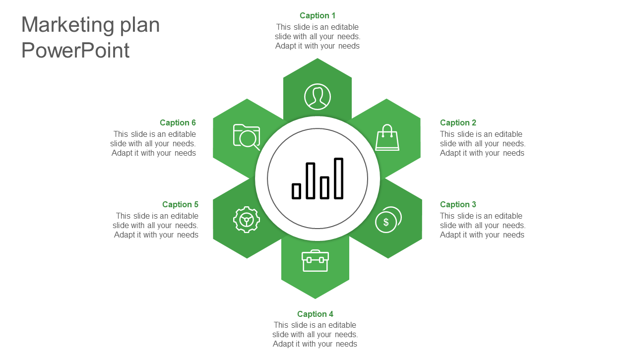 Incredible Marketing Plan PowerPoint In Green Color