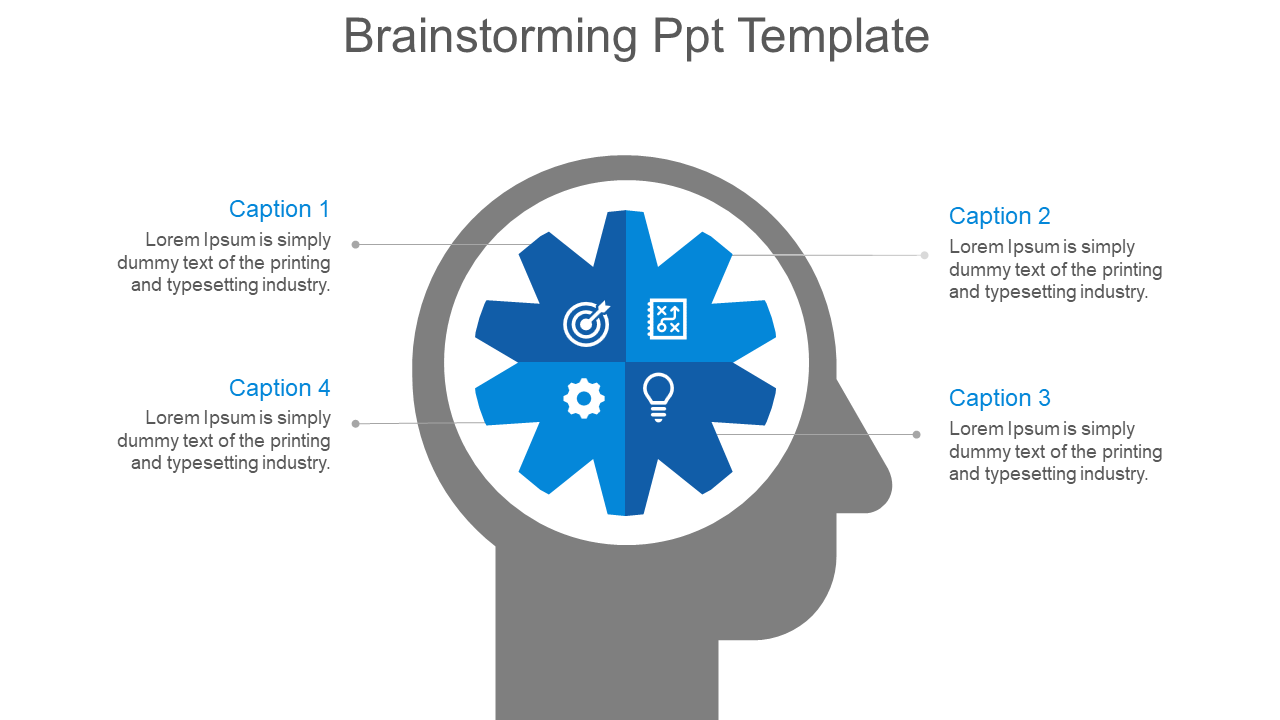 Bulb Design Brainstorming PPT Template For Presentation