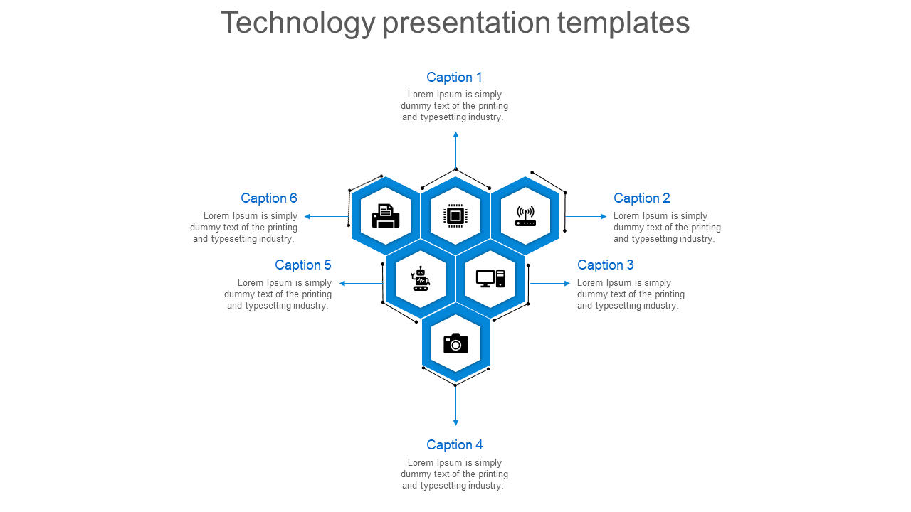 Technology Presentation Templates Hexagonal Model