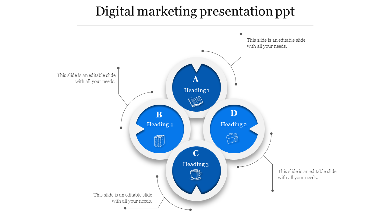 Digital Marketing Presentation PPT With Circle Design