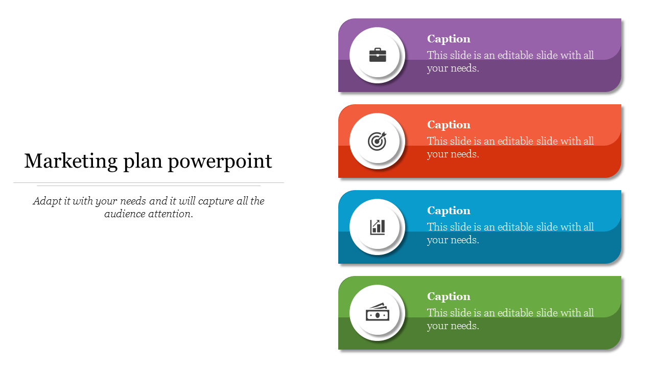 Marketing Plan PowerPoint - Layered Horizontal