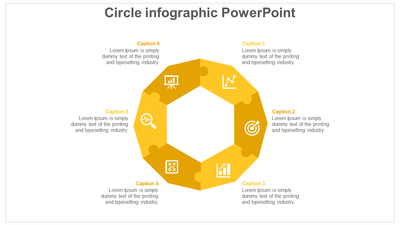 Use Circle Infographic PowerPoint In Yellow Color Slide