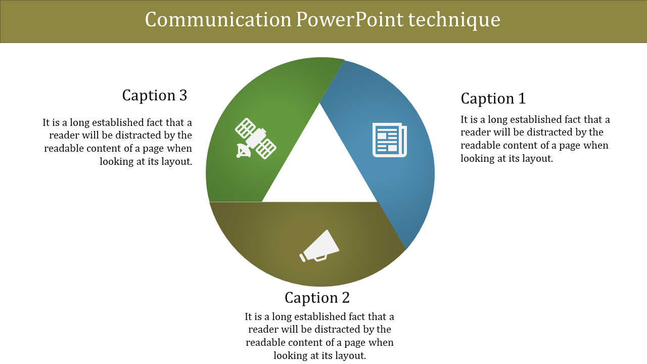 Communication PowerPoint Template with Three levels