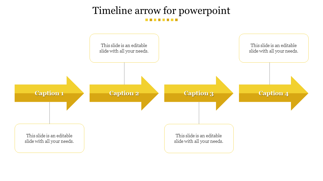 Timeline Arrow for PowerPoint Template to Show Milestones