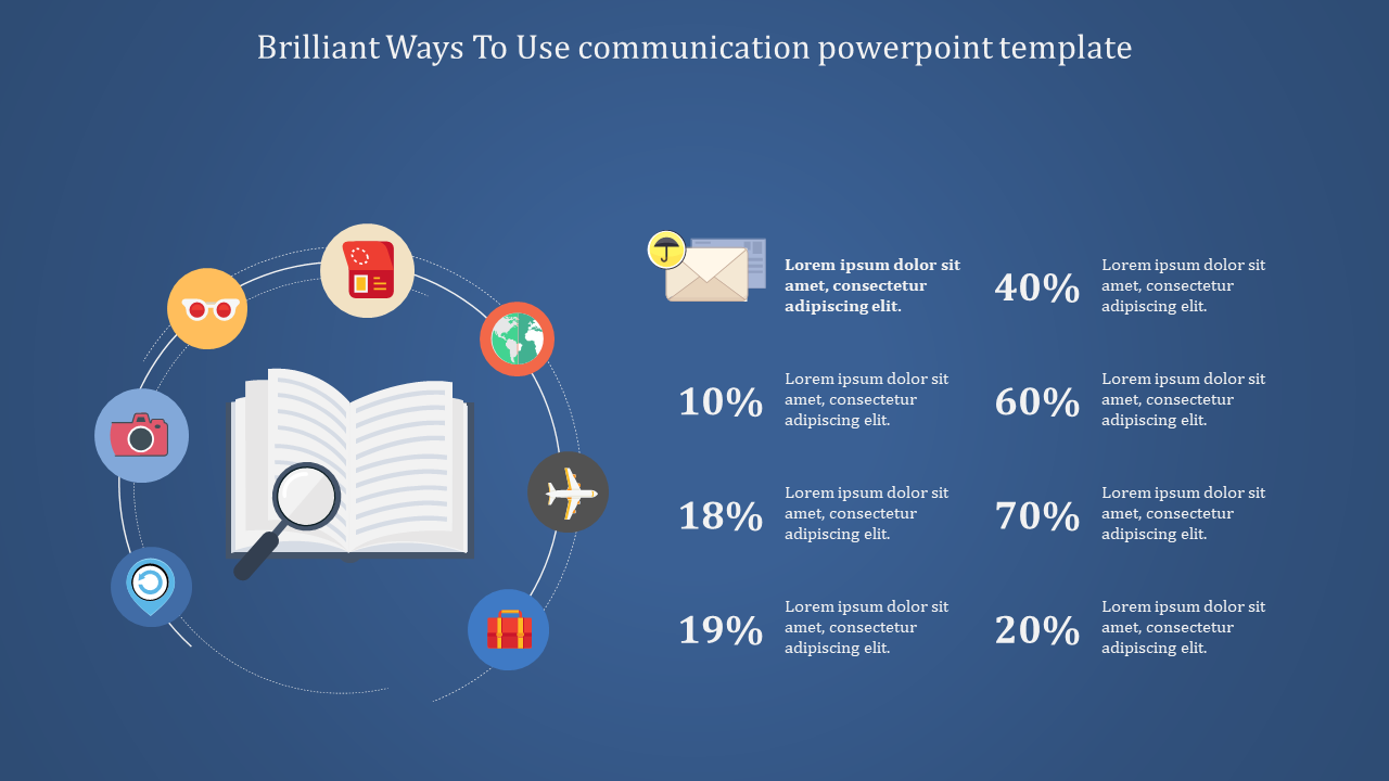 Communication powerpoint template-Circular loop Model	