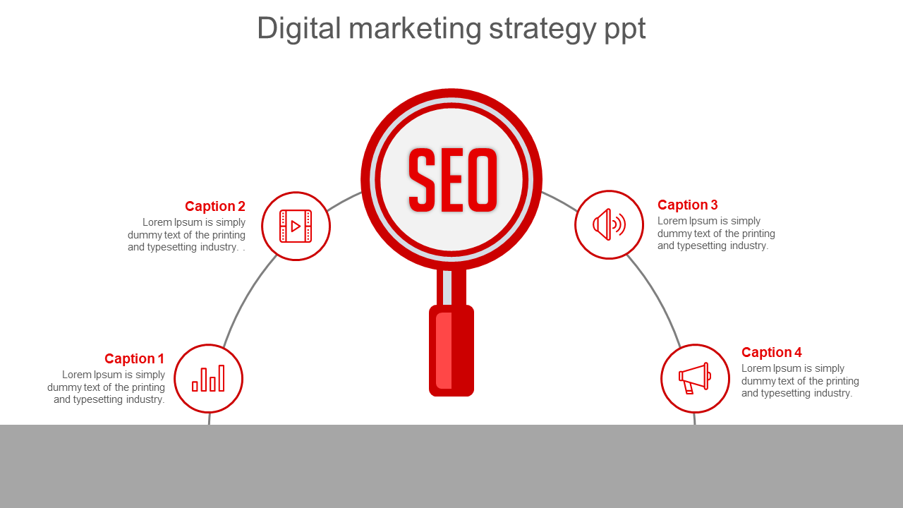 Elegant Digital Marketing Strategy PPT In Red Color