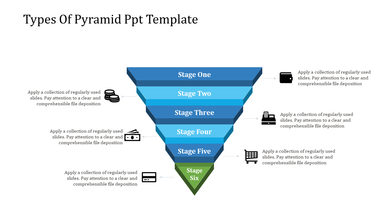 Creative Pyramid PPT Template Slide Designs-Six Node