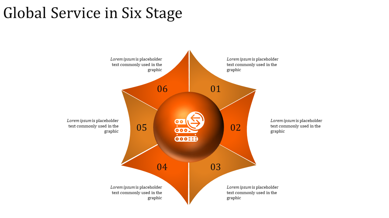 Fantastic Stage PowerPoint Template with Six Nodes Slides