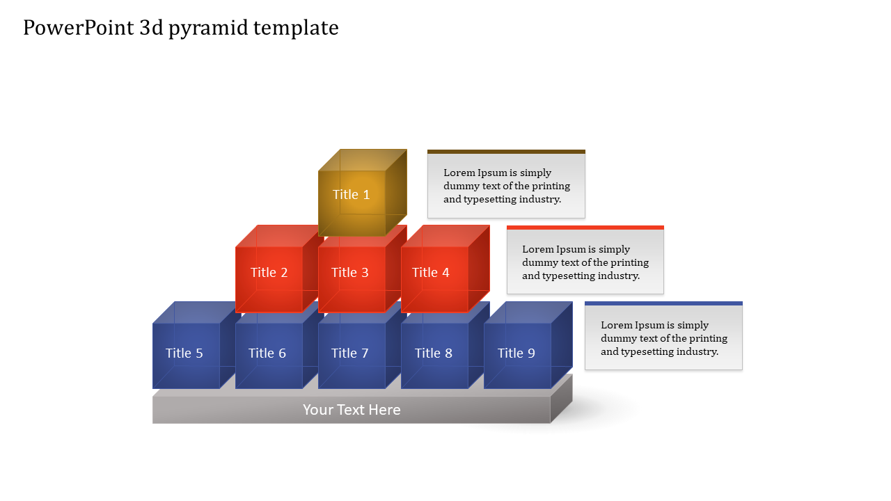 Amazing PowerPoint 3D Pyramid Template Slide Design