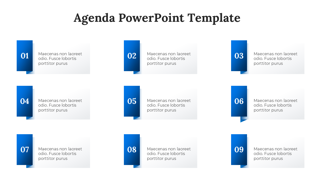 Easy To Use Agenda PPT Presentation And Template