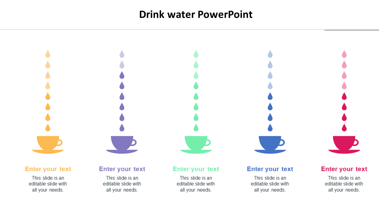 Innovative Five Noded Drink Water PowerPoint Presentation