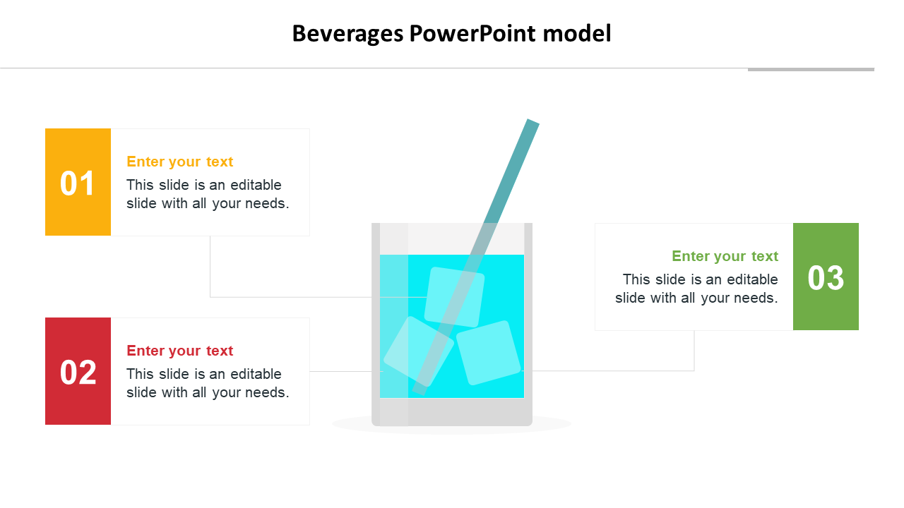 Beverage graphic with a straw and three connected segments for text input in yellow, red, and green.