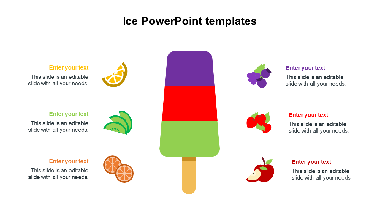 Amazing Ice PowerPoint Templates Presentation-Six Node