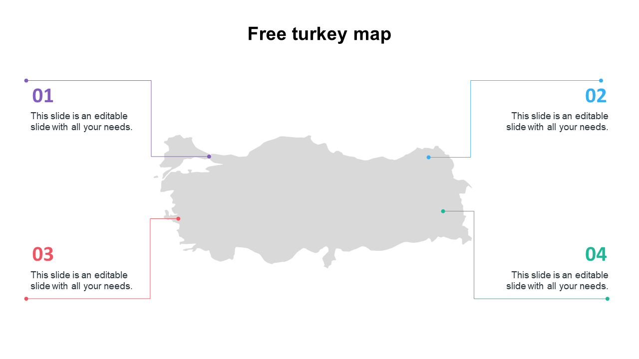 Mesmerizing Free Turkey Map PPT Presentations slides