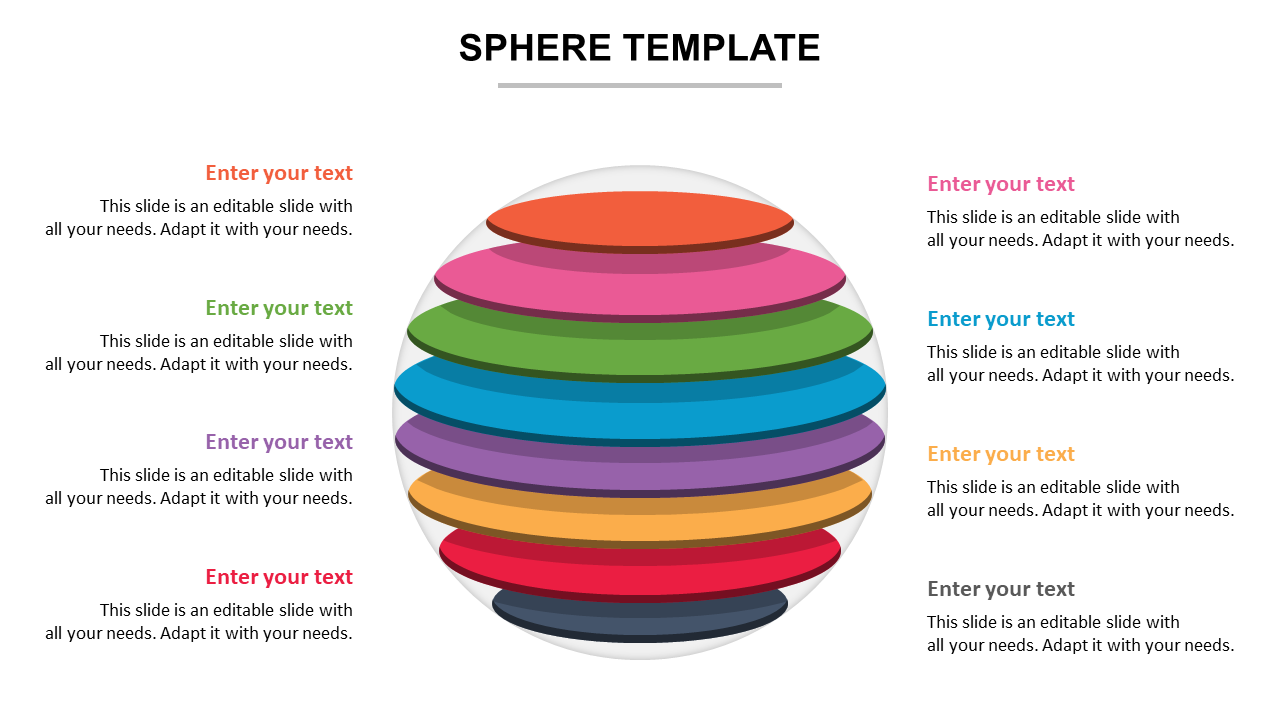 Multi - Colored Sphere Template Slide For Presentation 