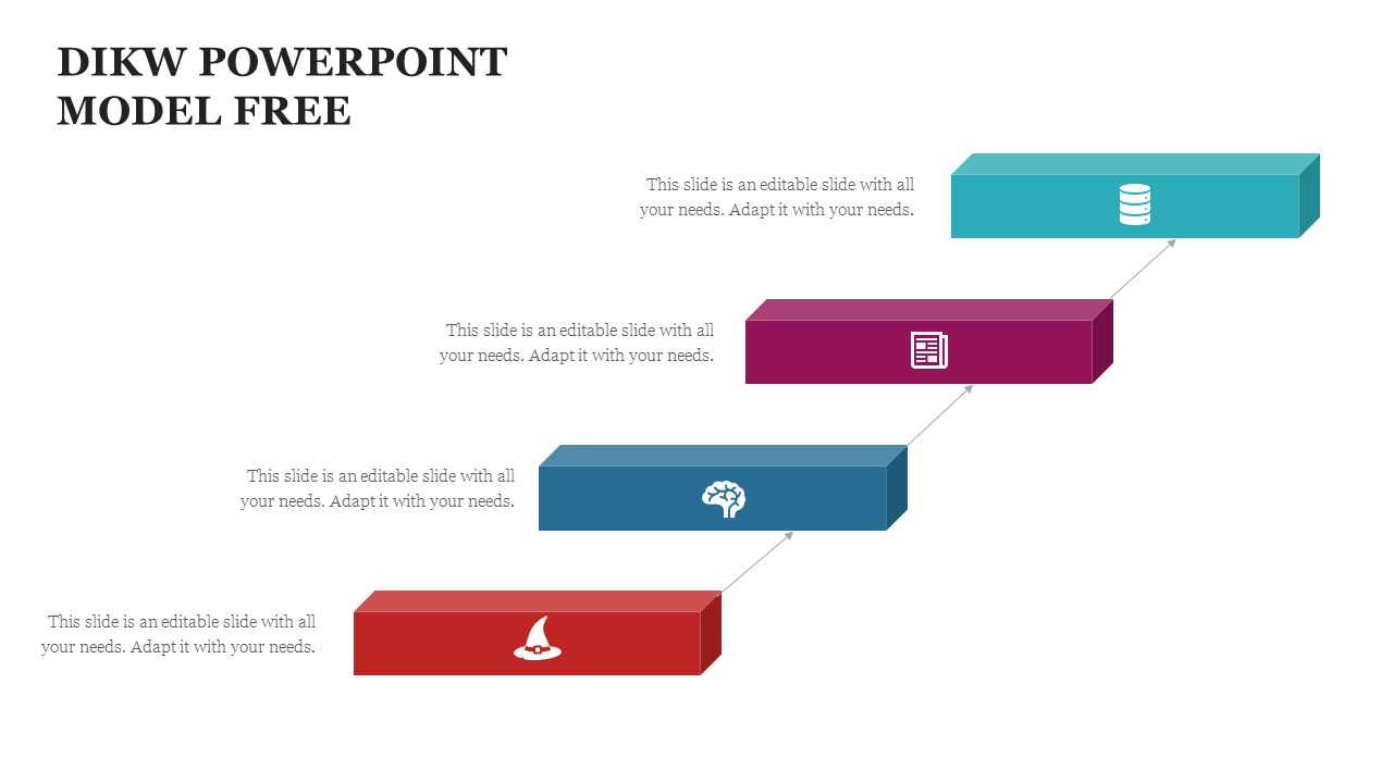 Dashing DIKW PowerPoint Model Free Download slides