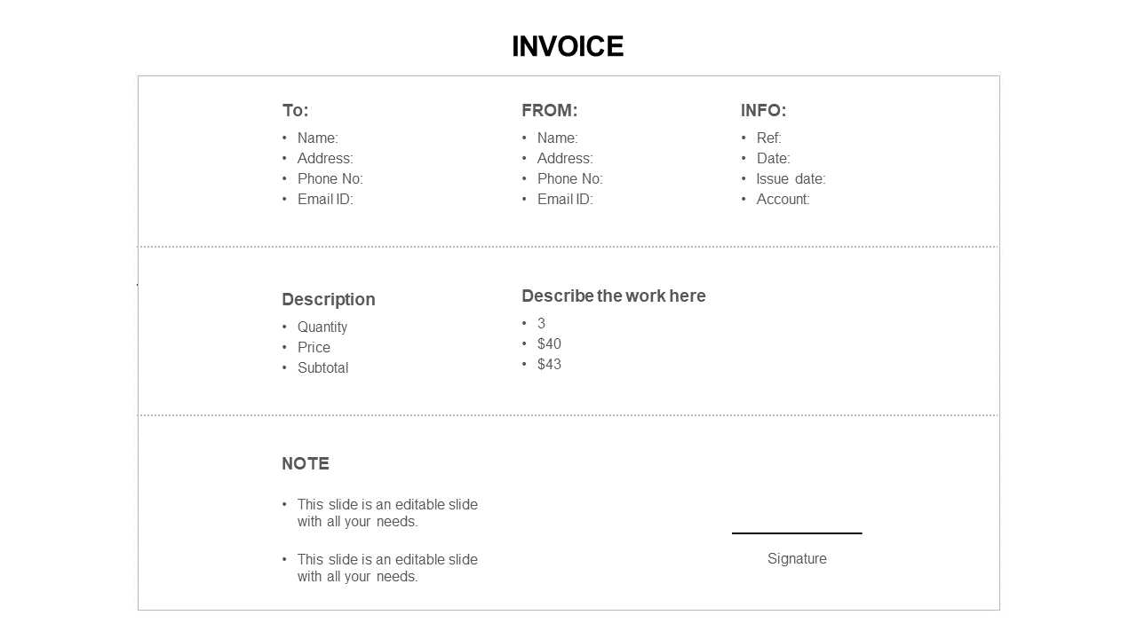 Awesome Invoice PowerPoint Presentation Template Design