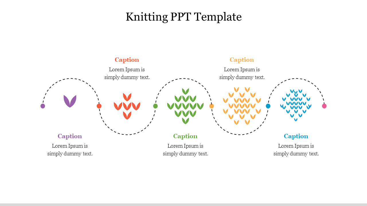 Elegant Knitting PPT Template Slide Designs-Five Node