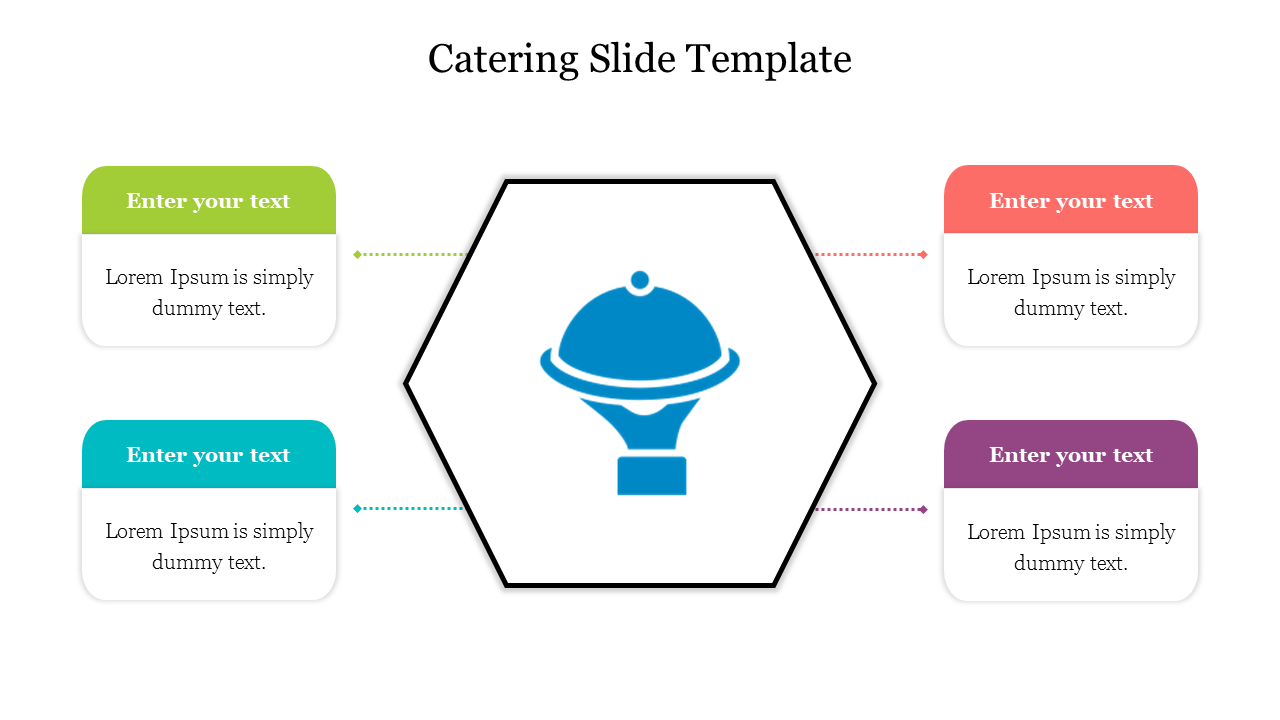 Attractive Catering Slide Template In Hexagon Model