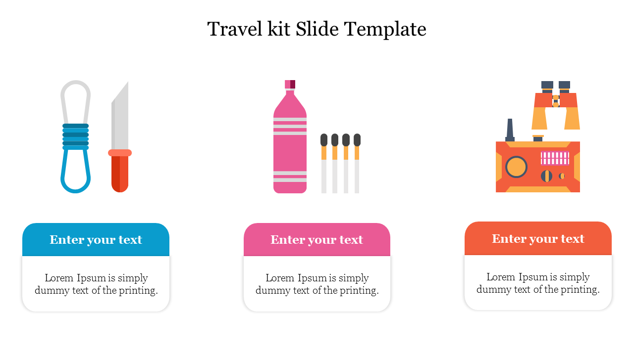 Multicolor Travel kit Slide Template Presentations