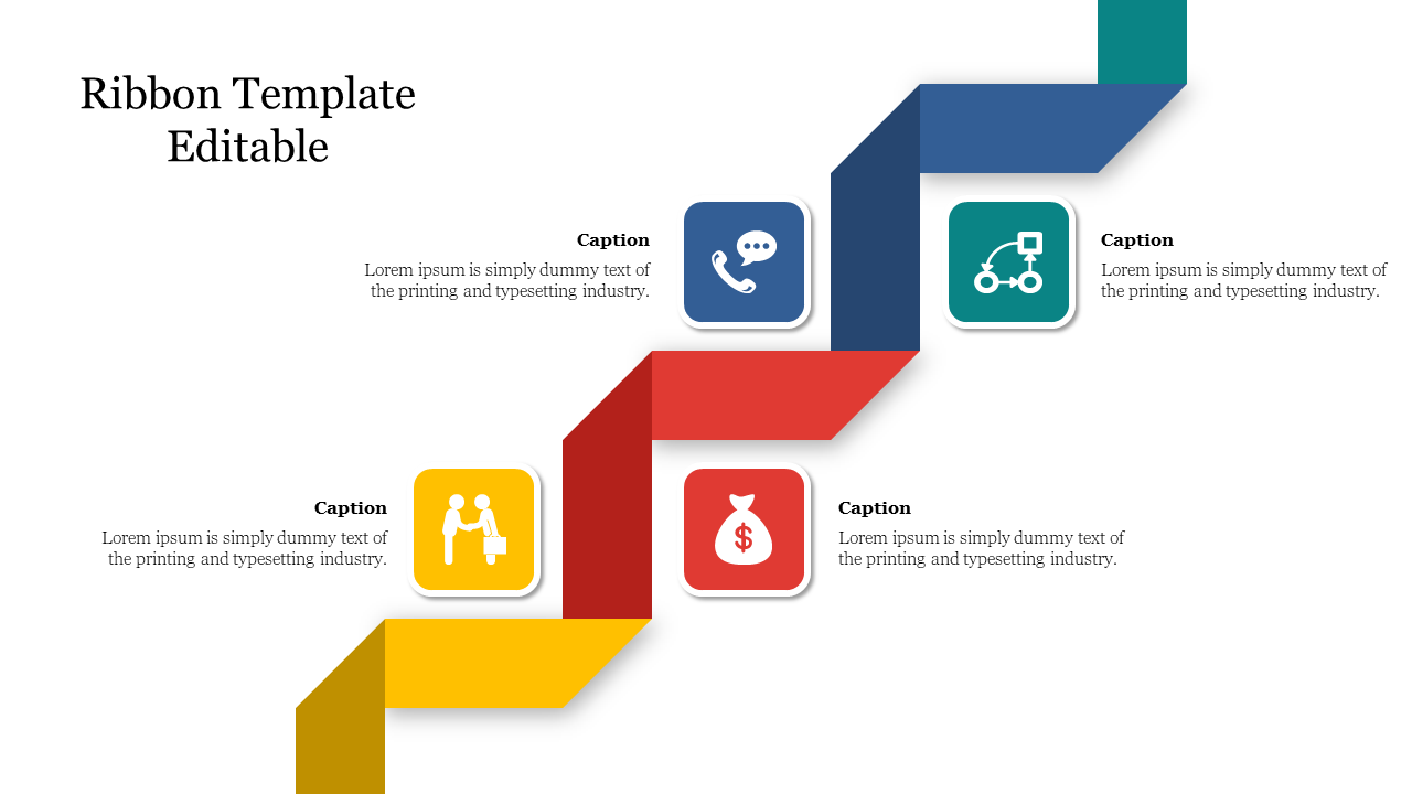 Ribbon Template Editable PowerPoint and Google Slides