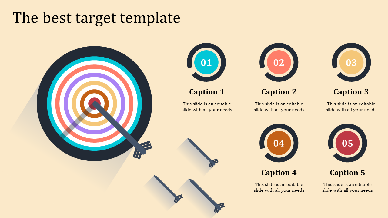 Target Template PowerPoint for Targeted Business Strategies