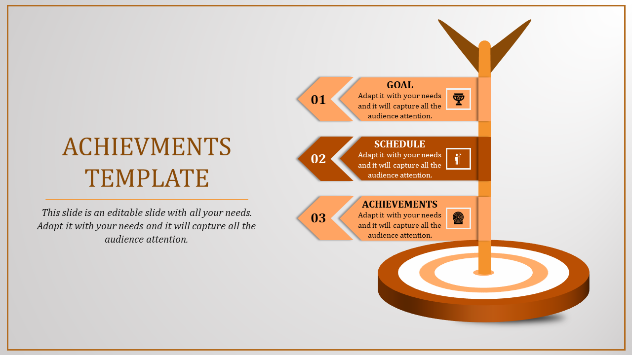 Achievement PowerPoint Presentation with Target Shapes