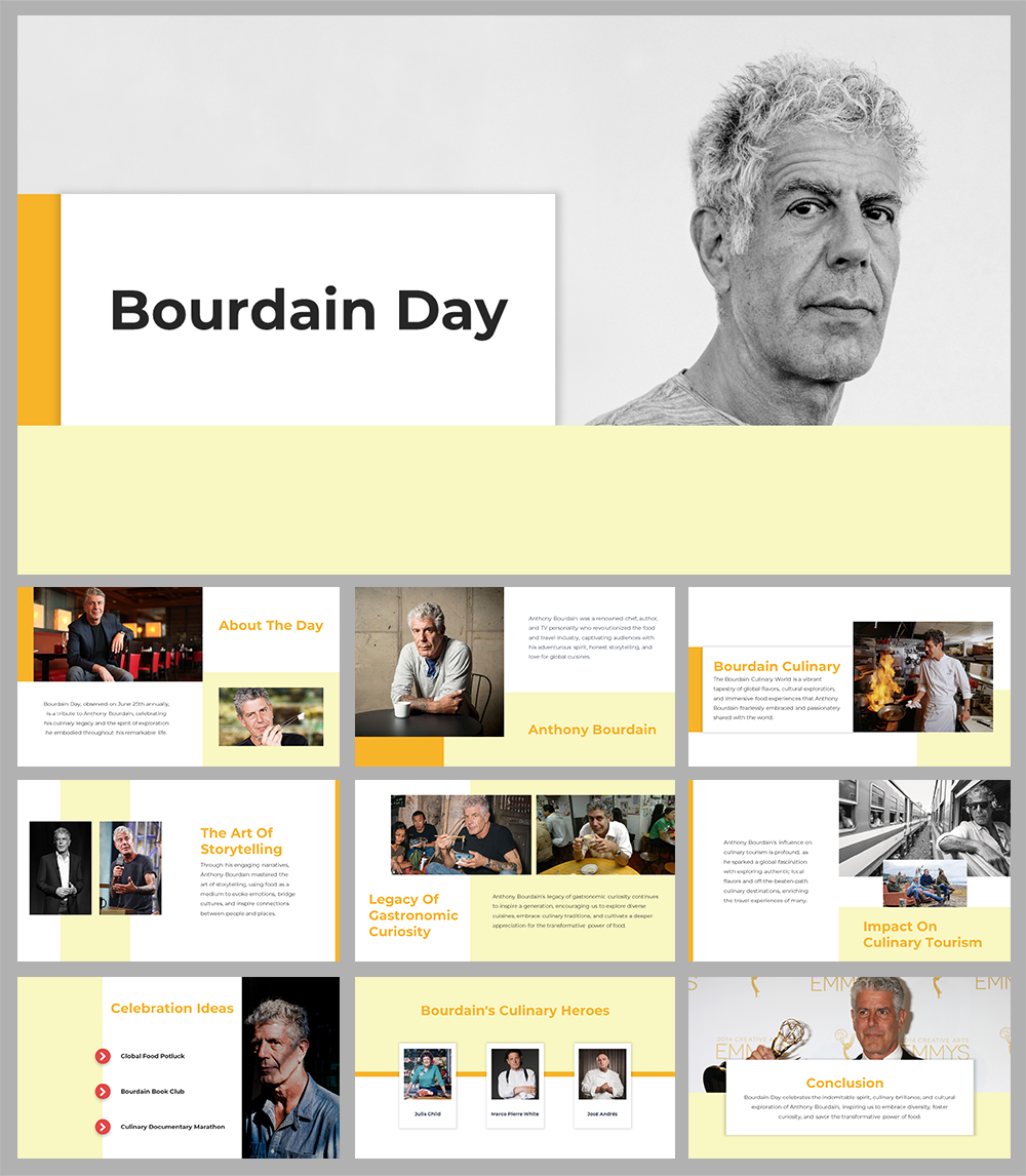 Bourdain Day PPT Presentation and Google Slides Templates