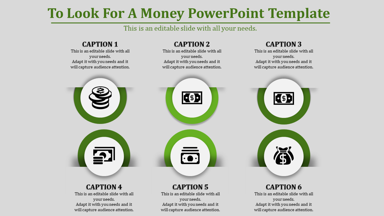 Money PPT Template for Financial Presentations and Reports