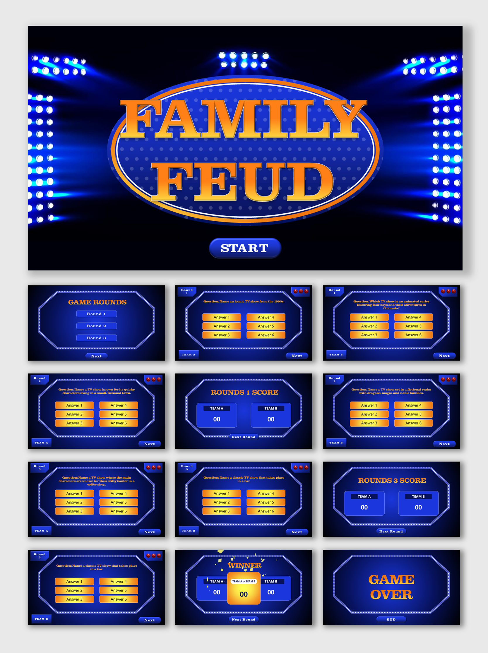 Family Feud PPT Presentation And Google Slides Templates